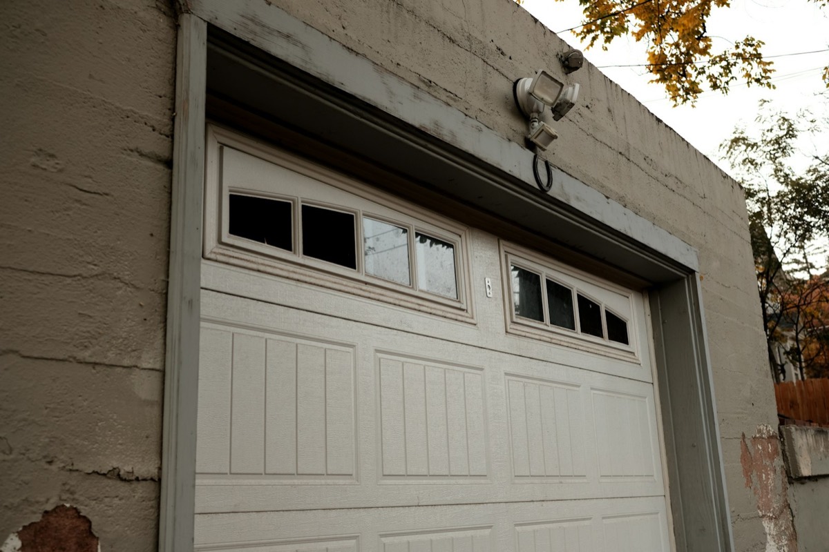 Well-maintained sectional garage door panels